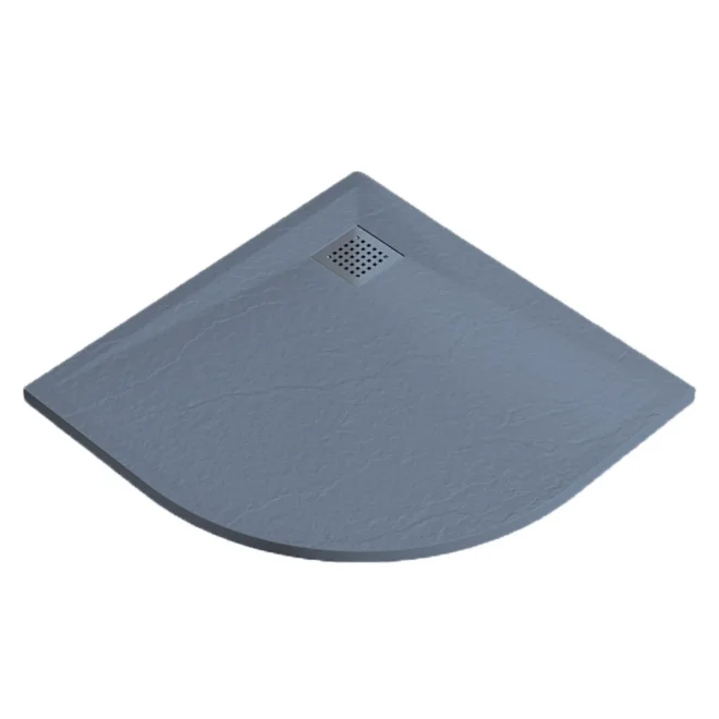 Gio Slate 800 x 800mm Cuttable Quadrant Shower Tray Grey Slate