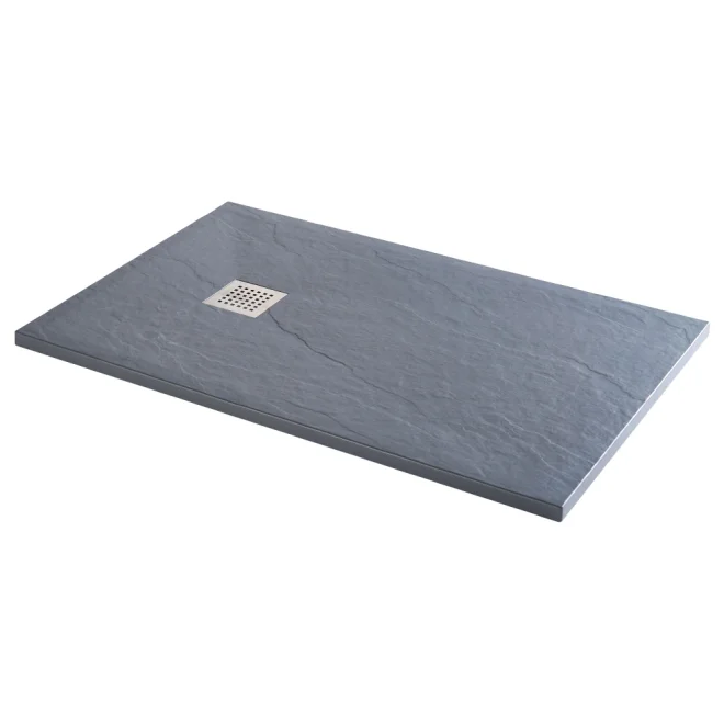 Gio Slate 1700 x 800mm Cuttable Shower Tray Grey Slate