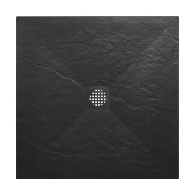 Gio Slate 800 x 800mm Cuttable Slate Shower Tray Black Slate