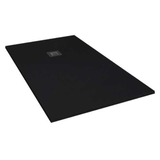 Giorgio2 Cut-To-Size Black Slate Effect Square Shower Tray - 1000 x 1000mm