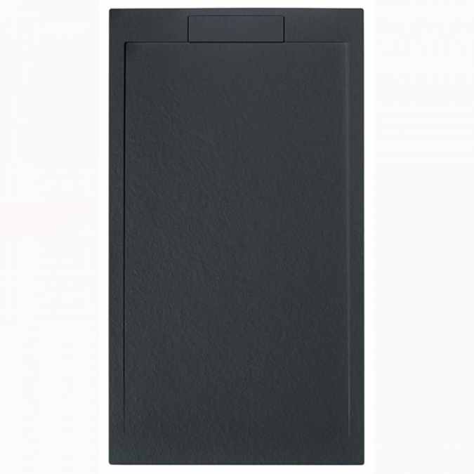 Giorgio Lux Graphite Slate Effect Shower Tray - 1600 x 900 - Concealed Waste
