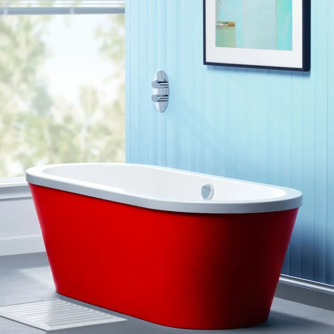 Carron Halcyon 1750 x 800 Red Freestanding Bath - Reinforced Carronite