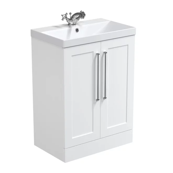 Halite 610mm Waterproof Shaker 2 Door Vanity Unit and Basin