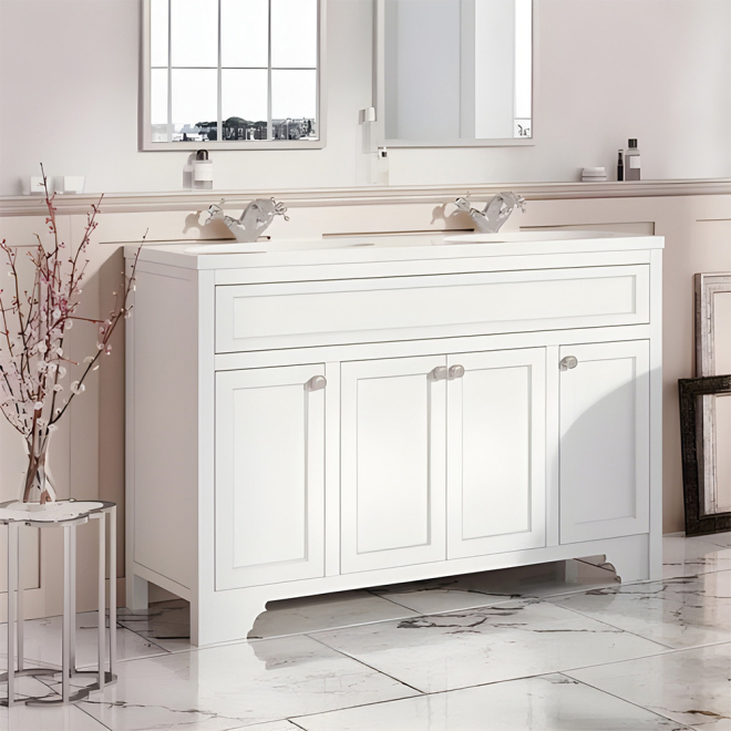 Harrogate Dutchy 1200 Traditional Arctic White Vanity Unit