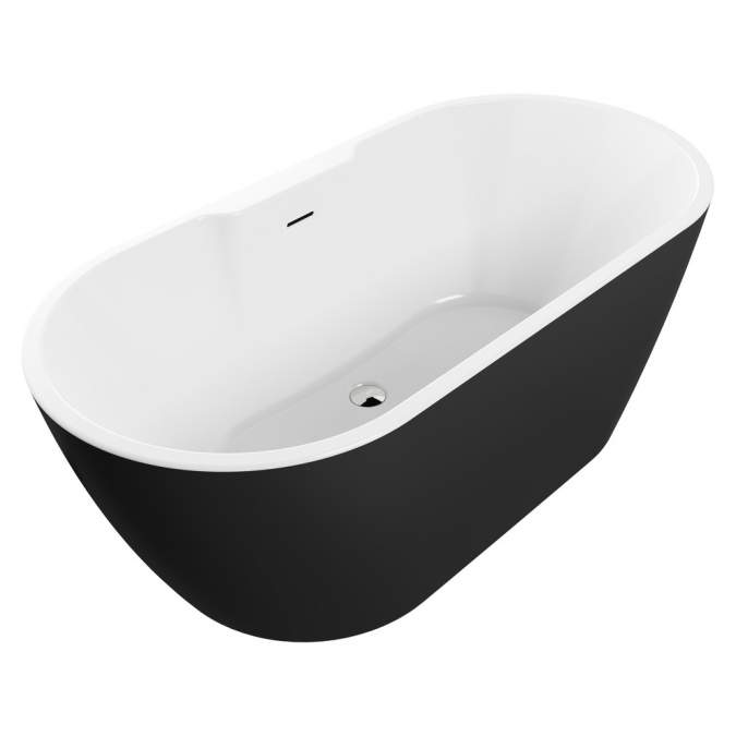 Havanna 1655 x 745mm Black Freestanding Bath
