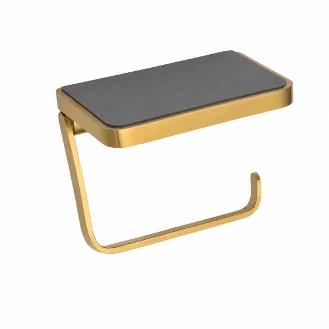 HiB Toilet Roll Holder with Shelf & Anti-Slip Mat - CLEARANCE