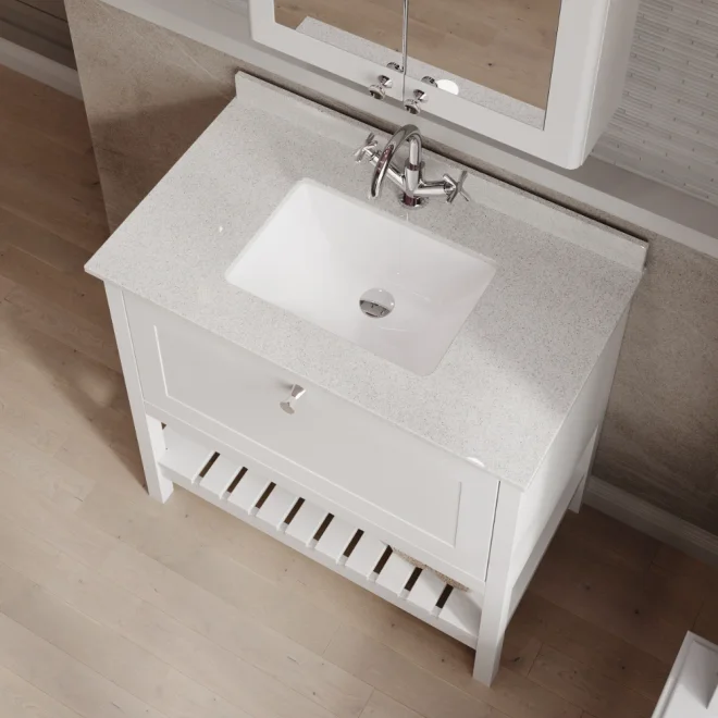 Hudson Reed Bexley Pure White 800mm Bathroom Vanity Unit