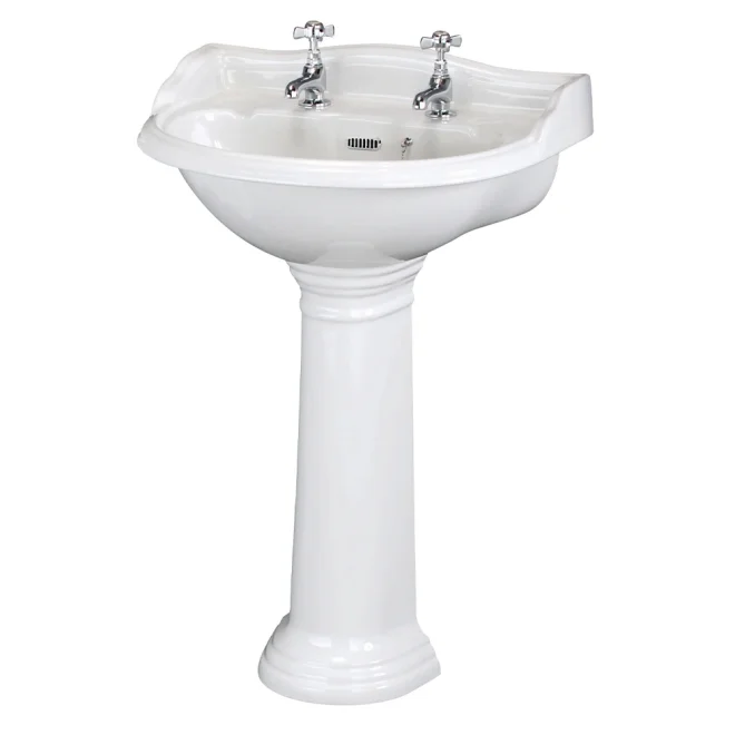 Hudson Reed Chancery 500mm 2 Tap Hole Traditional Basin & Pedestal