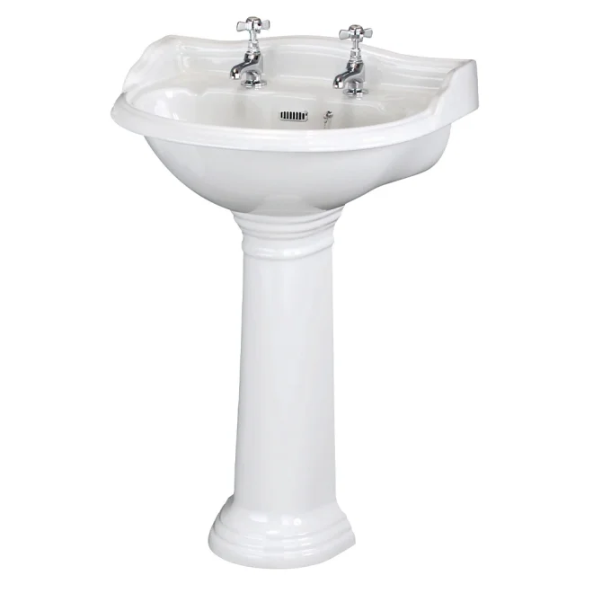 Hudson Reed Chancery 600mm 2 Tap Hole Traditional Basin & Pedestal
