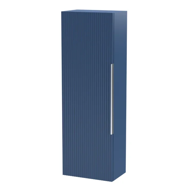 Hudson Reed Fluted 400 Satin Blue Wall Hung Tall Unit