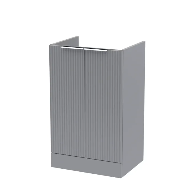 Hudson Reed Fluted 500 Satin Grey Vanity Unit