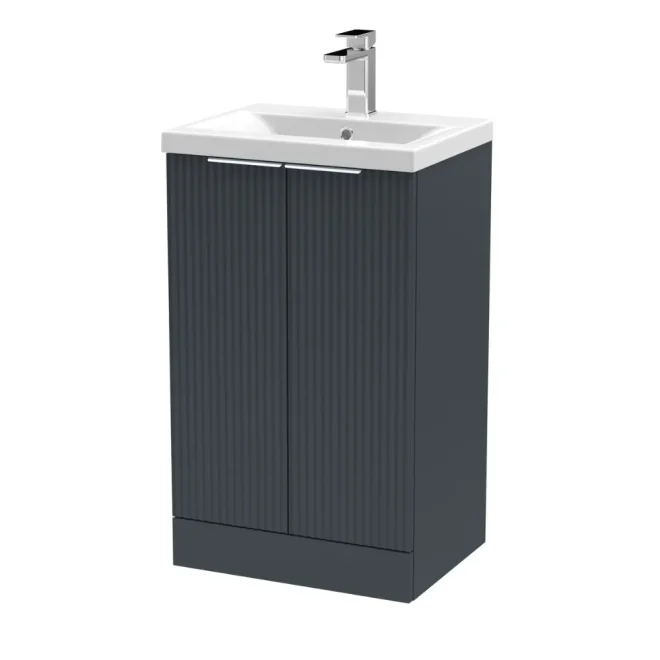 Hudson Reed Fluted 500 Soft Black Vanity Unit