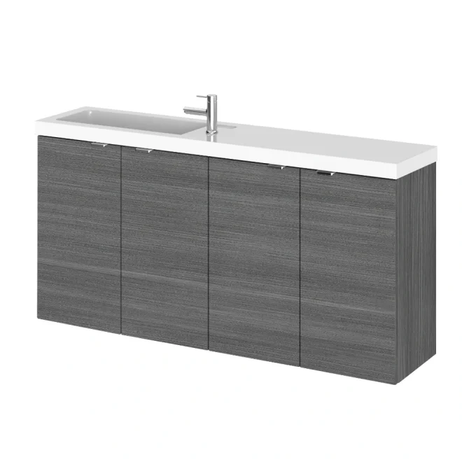 Hudson Reed Fusion Anthracite 1000 Wall Hung Vanity Unit & Basin