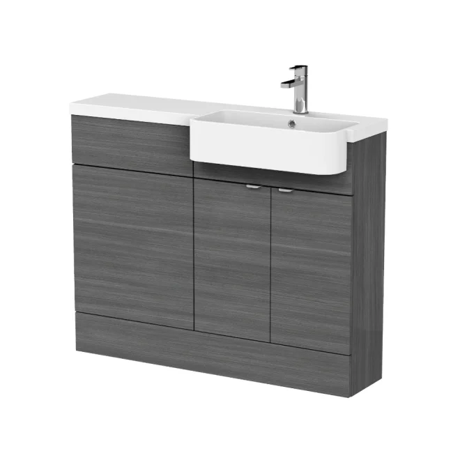 Hudson Reed Fusion Anthracite 1100 RH Semi Recessed Basin Combination Unit