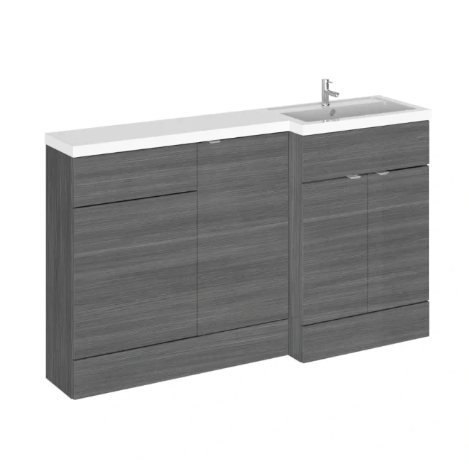 Hudson Reed Fusion Anthracite 1500 RH Rectangle Basin & Drawer Unit