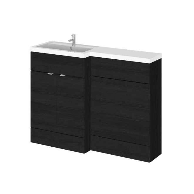 Hudson Reed Fusion Black 1200 LH Rectangle Basin Unit