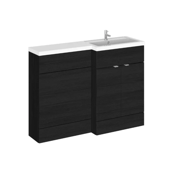 Hudson Reed Fusion Black 1200 RH Rectangle Basin Unit