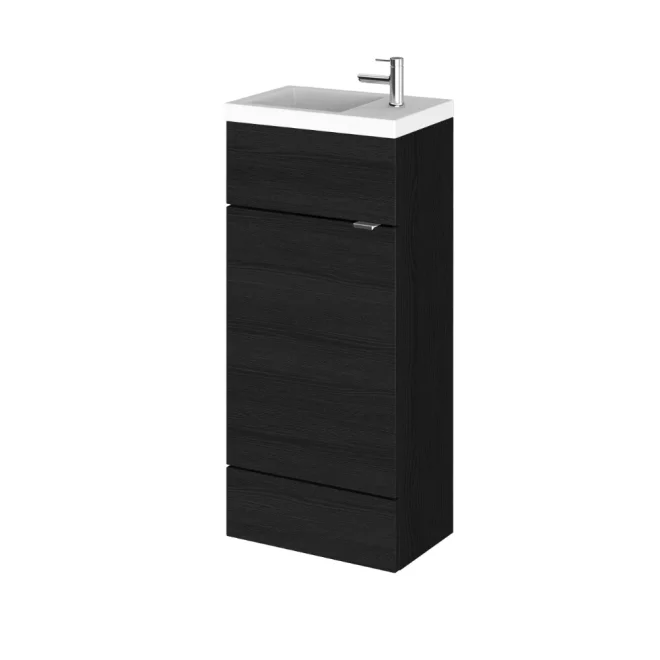 Hudson Reed Fusion Black 400mm Vanity Unit and Compact Basin