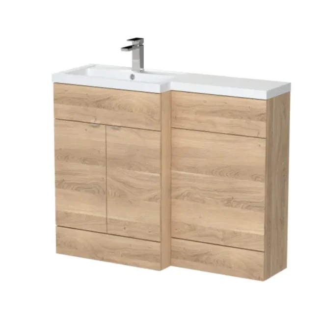 Hudson Reed Fusion Bleached Oak 1100 LH Combination Unit & Basin