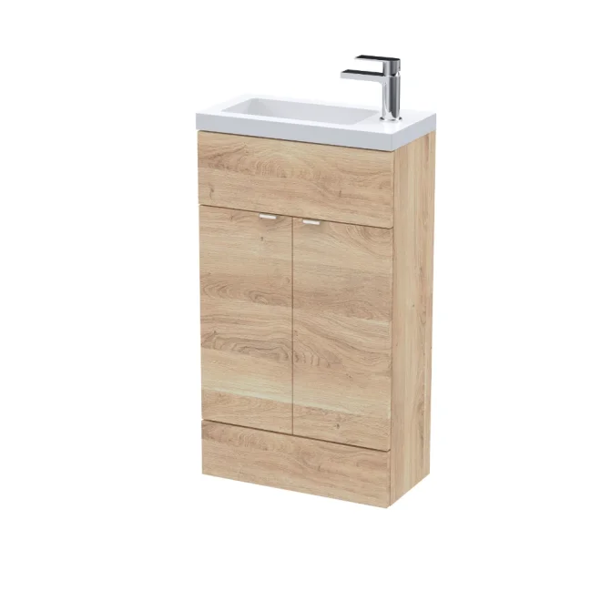 Hudson Reed Fusion Bleached Oak 500mm Vanity Unit and Compact Basin