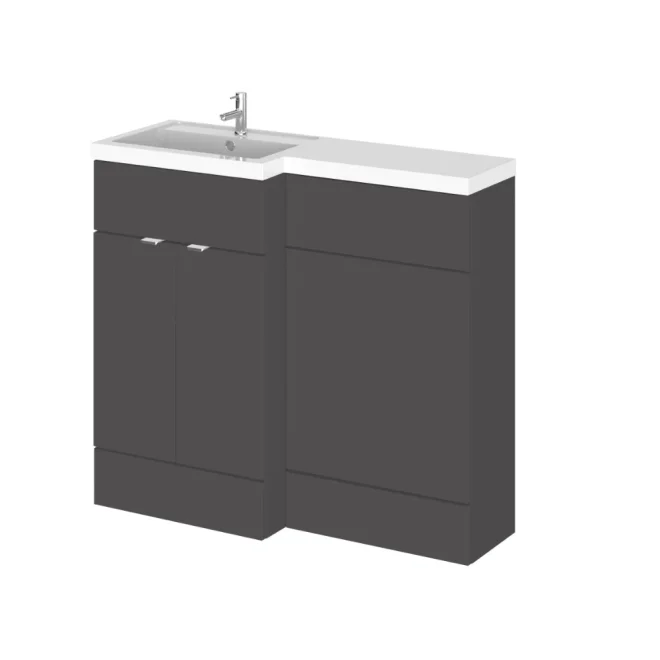 Hudson Reed Fusion Gloss Grey 1000 LH Combination Unit & Basin