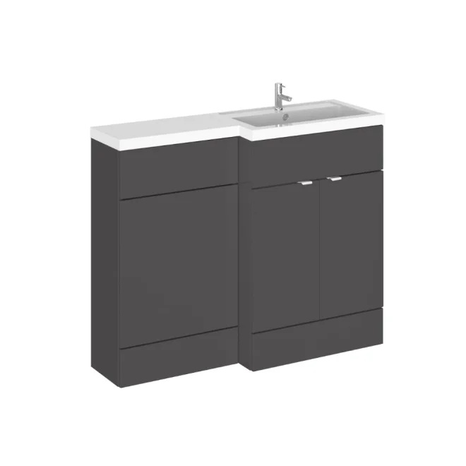 Hudson Reed Fusion Gloss Grey 1100 RH Combination Unit & Basin