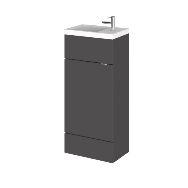 Hudson Reed Fusion Gloss Grey 400mm Vanity Unit and Compact Basin