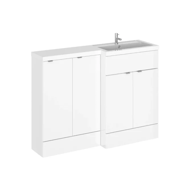 Hudson Reed Fusion Gloss White 1200 RH Rectangle Basin & Drawer Unit