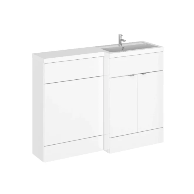 Hudson Reed Fusion Gloss White 1200 RH Rectangle Basin Unit