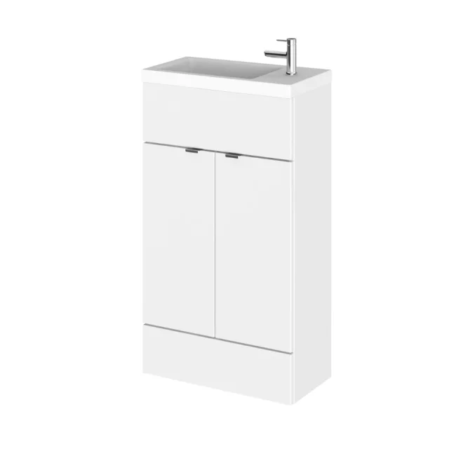 Hudson Reed Fusion Gloss White 500mm Vanity Unit and Compact Basin