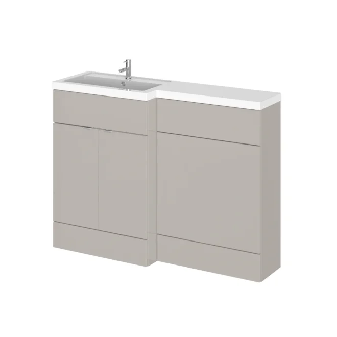 Hudson Reed Fusion Pebble Grey 1200 LH Rectangle Basin Unit