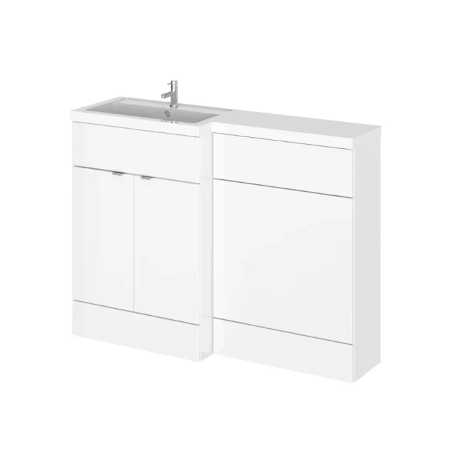 Hudson Reed Fusion Gloss White 1200 LH Rectangle Basin Unit