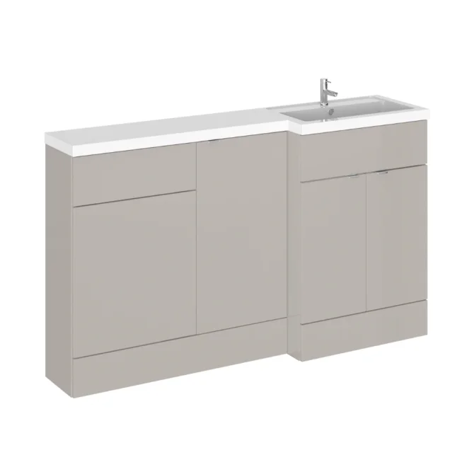 Hudson Reed Fusion Pebble Grey 1500 RH Rectangle Basin & Drawer Unit