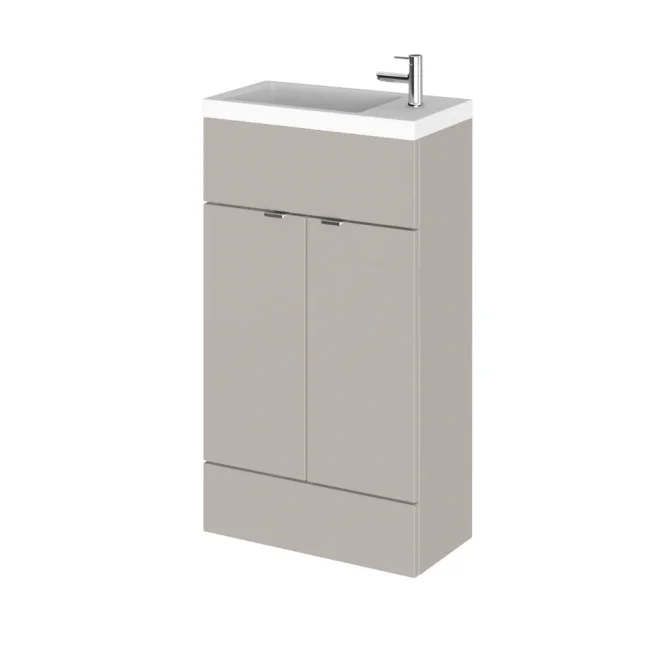 Hudson Reed Fusion Pebble Grey 500mm Vanity Unit and Compact Basin