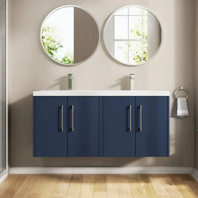 Hudson Reed Juno 1200 Blue Wall Hung Vanity Unit
