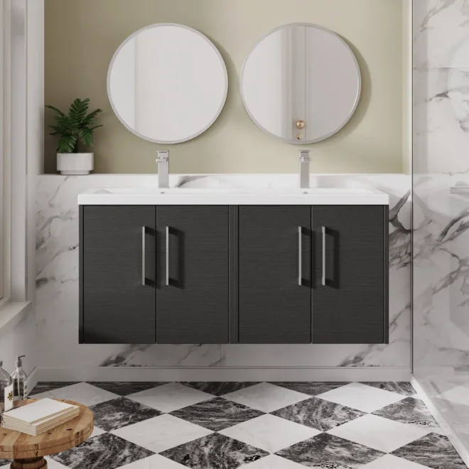 Hudson Reed Juno 1200 Graphite Grey Wall Hung Vanity Unit