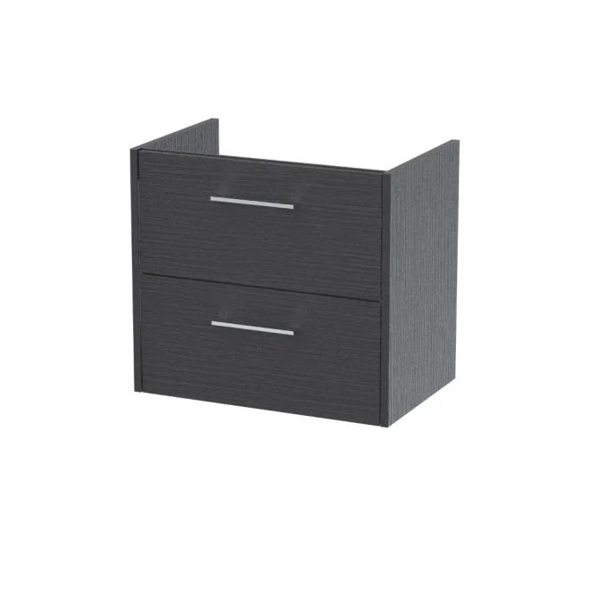 Hudson Reed Juno 600 2 Drawer Graphite Grey Wall Hung Vanity Unit