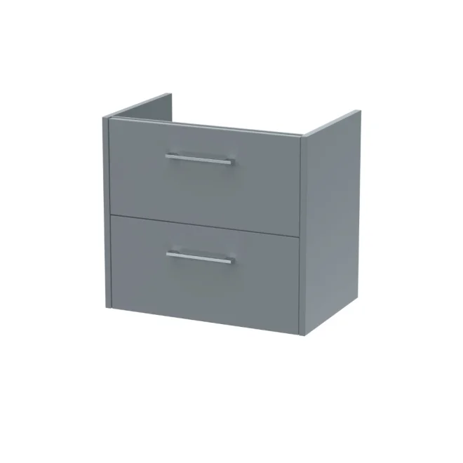 Hudson Reed Juno 600mm 2 Drawer Grey Wall Hung Vanity Unit