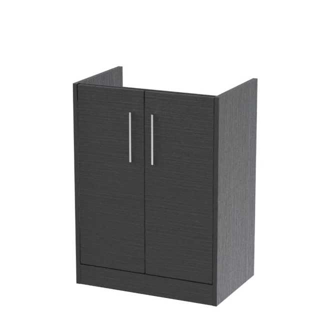 Hudson Reed Juno 600 Graphite Grey 2 Door Floor Standing Vanity Unit