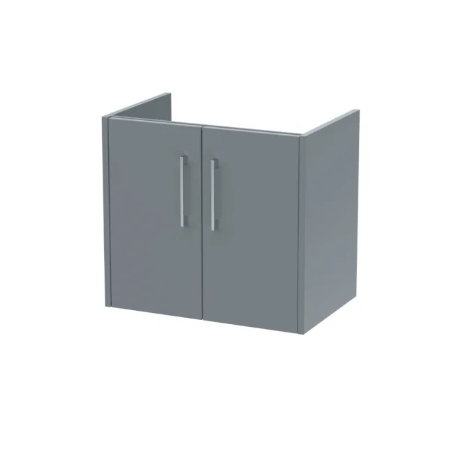 Hudson Reed Juno 600 Grey 2 Door Wall Hung Vanity Unit