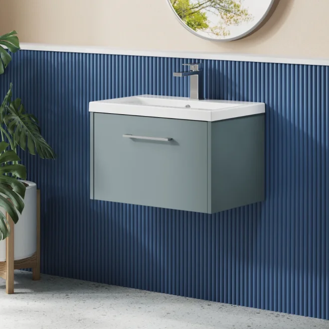 Hudson Reed Juno 600 Grey Wall Hung Vanity Unit