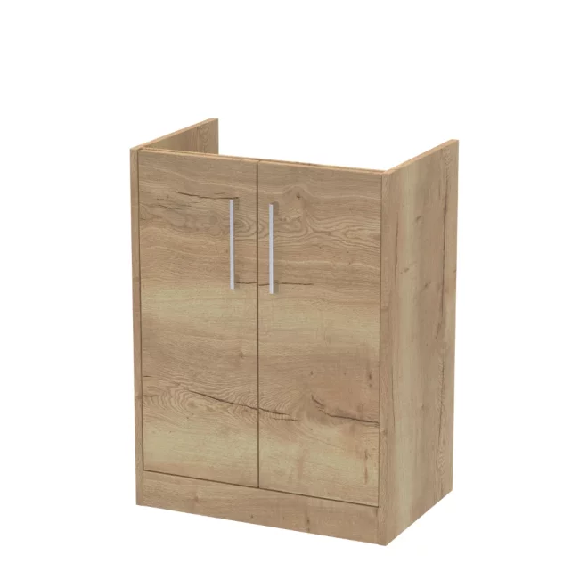 Hudson Reed Juno 600 Oak 2 Door Floor Standing Vanity Unit