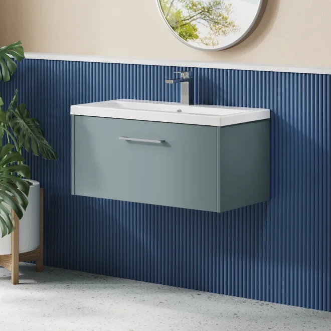 Hudson Reed Juno 800 Grey Wall Hung Vanity Unit