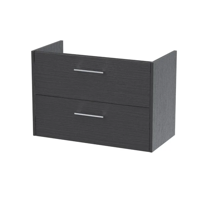 Hudson Reed Juno Graphite Grey 800 2 Drawer Wall Hung Vanity Unit