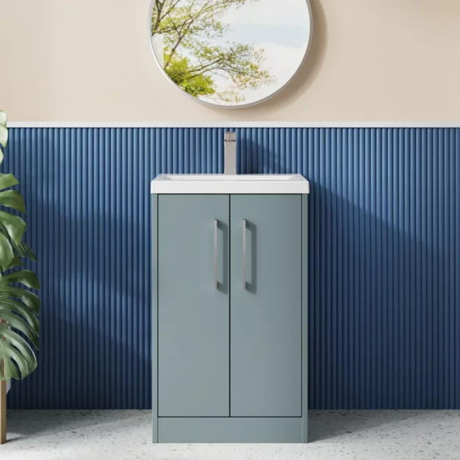 Hudson Reed Juno Grey 2 Door Floor Standing Vanity Unit