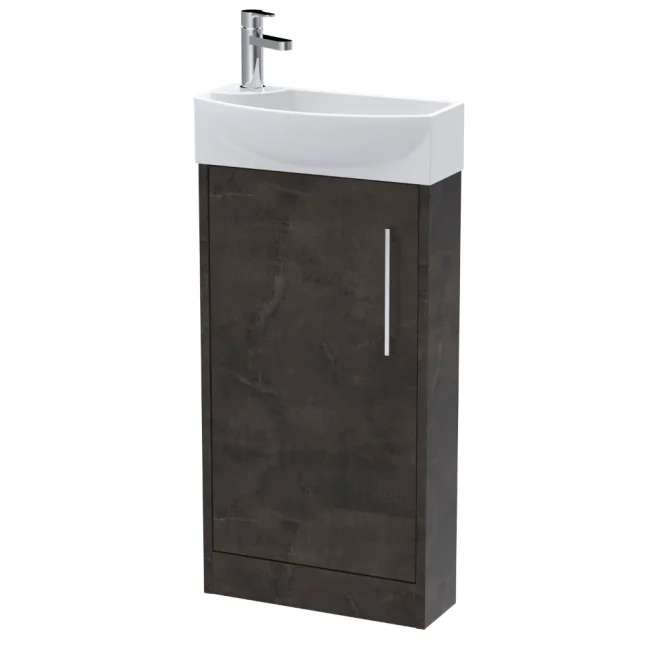 Hudson Reed Juno Metallic Slate Floor Standing Vanity Unit & Basin