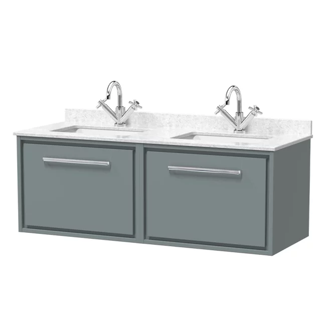 Hudson Reed Lille 1200 Coastal Grey Wall Hung Vanity Unit