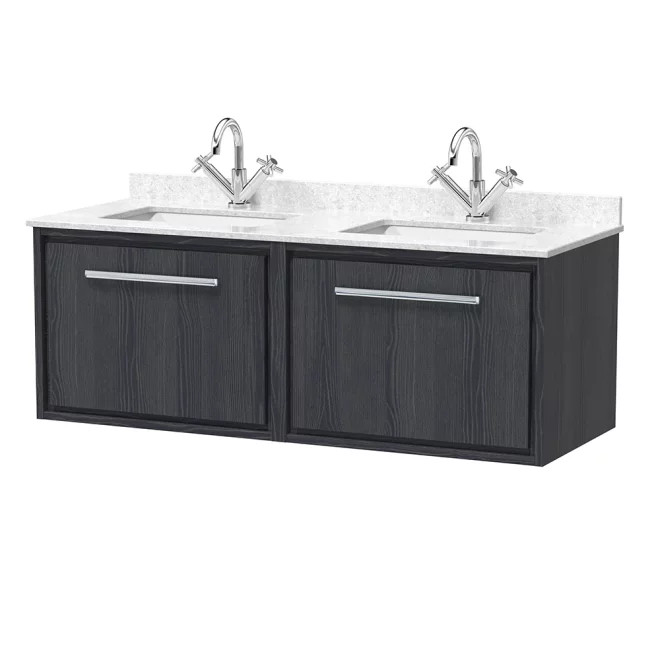 Hudson Reed Lille 1200 Graphite Grey Wall Hung Vanity Unit