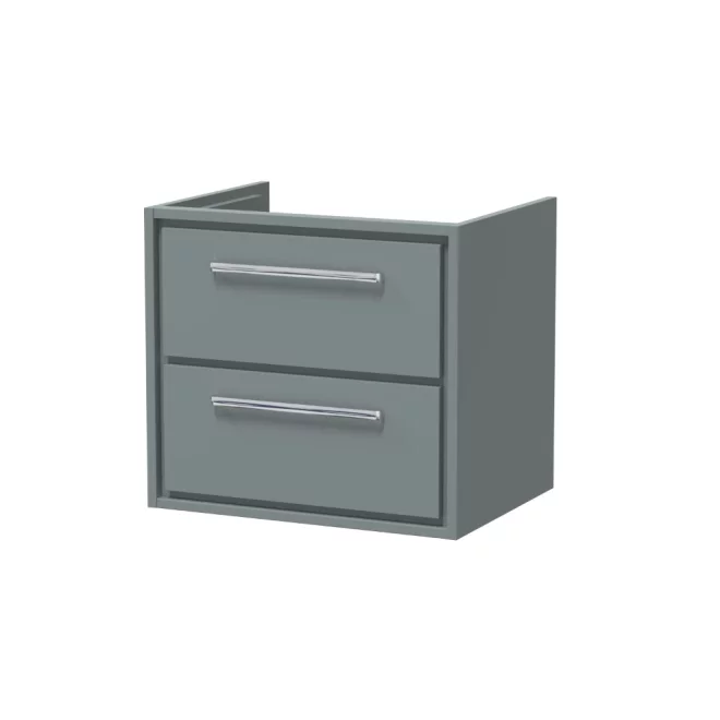 Hudson Reed Lille 600 2 Drawer Coastal Grey Wall Hung Vanity Unit
