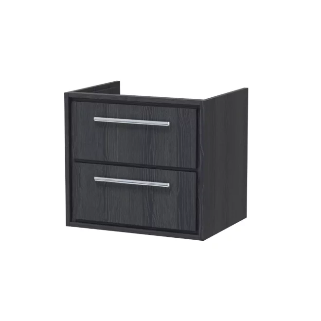 Hudson Reed Lille 600 2 Drawer Graphite Grey Wall Hung Vanity Unit